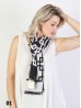 Reversible Maze Print Cashmere Feeling Scarf